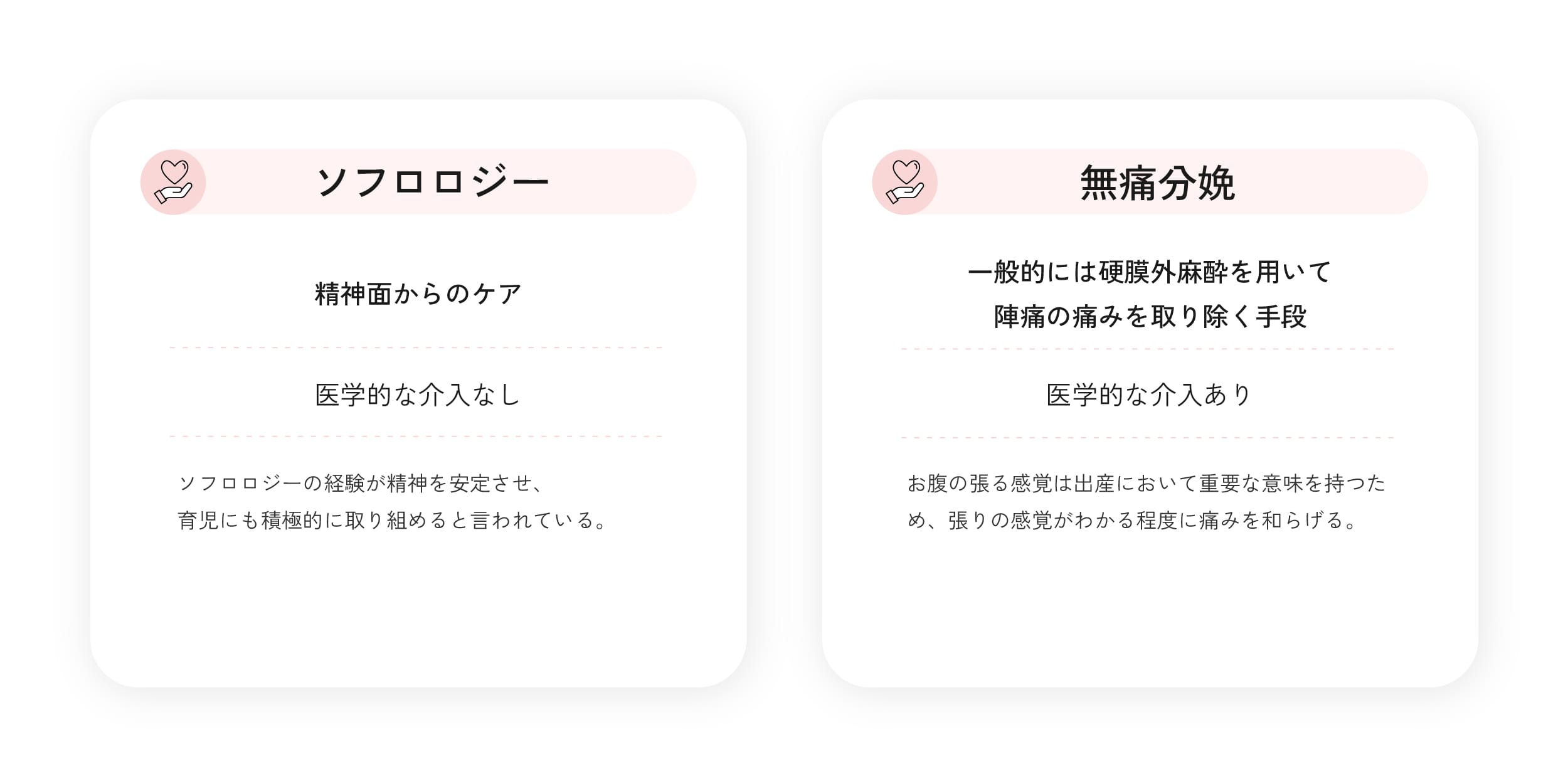 ソフロロジーと無痛分娩の比較