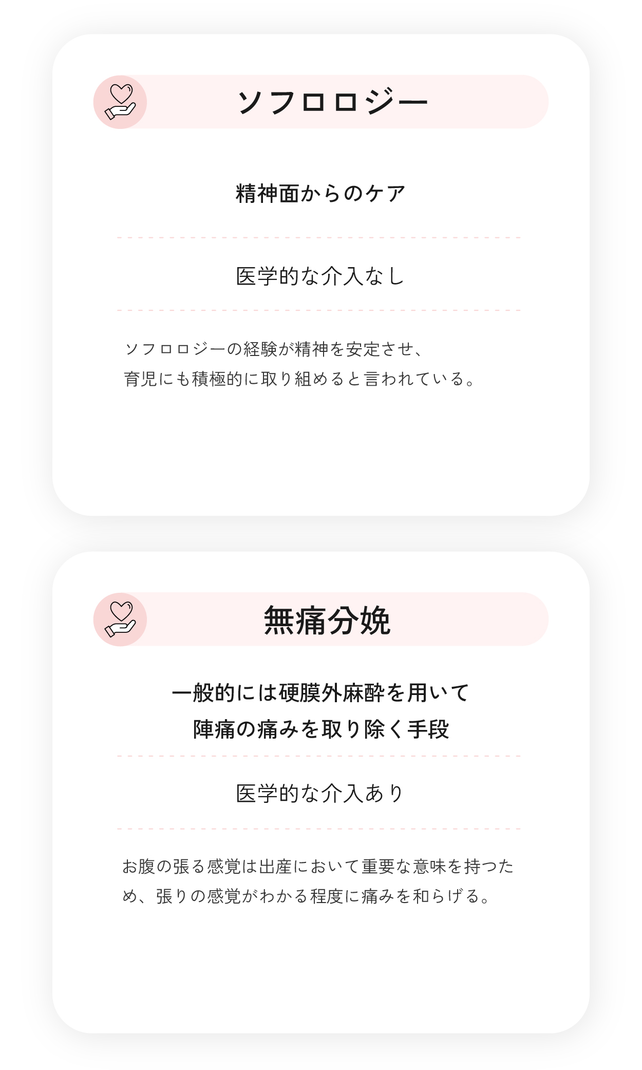 ソフロロジーと無痛分娩の比較
